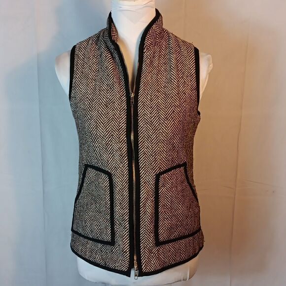 Hemline Mom Herringbone Wool Blend Vest - Picture 8 of 8